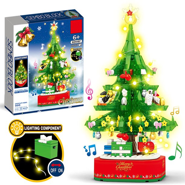Lego Compatible Christmas Tree Light-Up Music Spinning Working Set – Soko  Toys